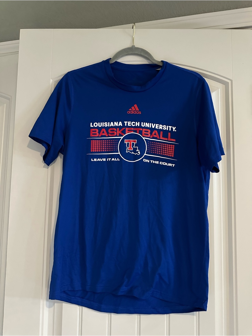 adidas Royal Blue Louisiana Tech Basketball Tee